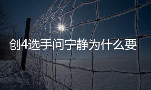 静为姐姐宁静创4选手团 退出团原要退因问宁什么