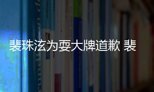 骂造泫为泫辱型师歉 裴珠牌道裴珠回顾耍大事件始末