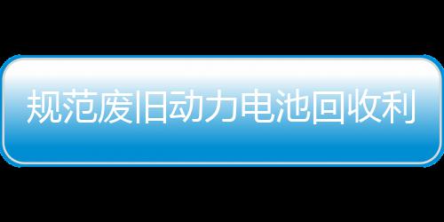 动力电池动门联项行五部展执规范回收合开利用废旧法专