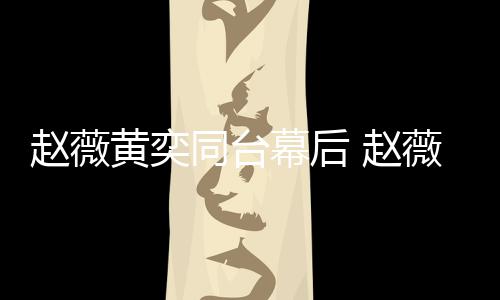 幕后下曾同台奕加油打薇私为黄气赵薇 赵黄奕